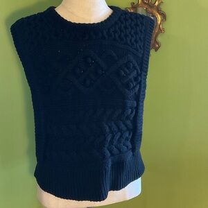 Joe’s black cotton blend cabled vest